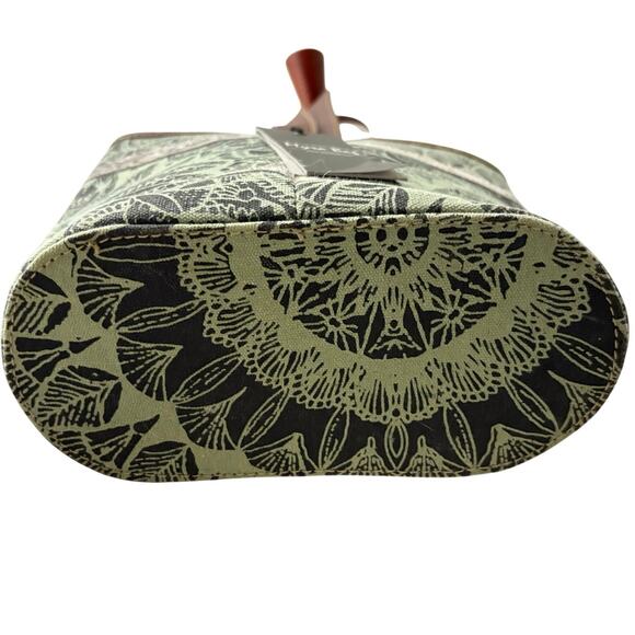 Myra Bag Hide And Floral Print Small Crossbody 10” X 10” Leather Style S-12C2 - Picture 5 of 10